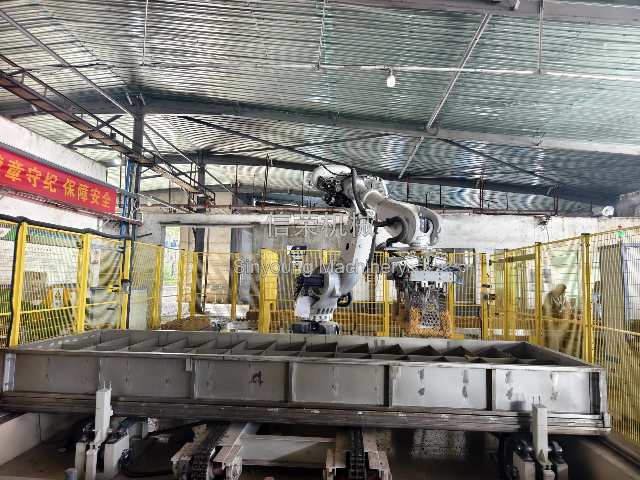 Bale Unloading Robot Operation