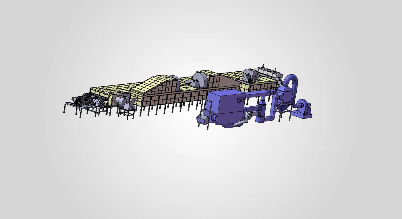 Mesh Belt Dryer with Thermal Oil Boiler